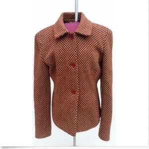 Vintage Wool Blazer Jacket Beige & Red by Jones 8